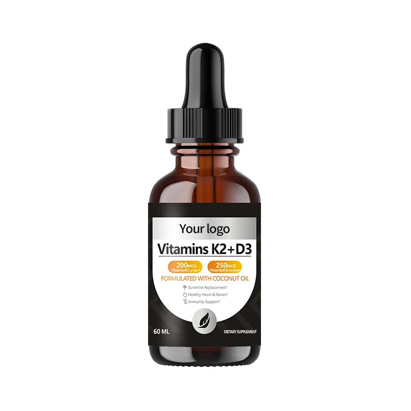 Vitamin D3 & K2 Liquid Drops 60ml – with Coconut Oil