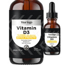 Vitamine D3 10 000 UI en gouttes liquides, marque privée, halal et végétalienne, 60 ml