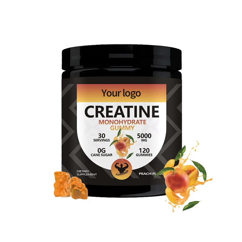 Pre-Workout Creatine Gummies 5000mg – Peach Flavor for Men & Women