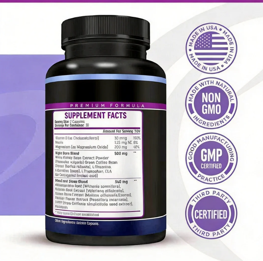 Private Label Extra Strength Herbal Night Fat Burner Capsules