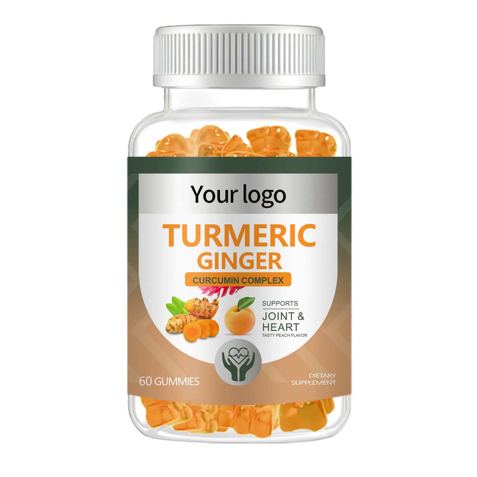OEM Organic Vegan Turmeric Curcumin & Ginger Gummies with Black Pepper