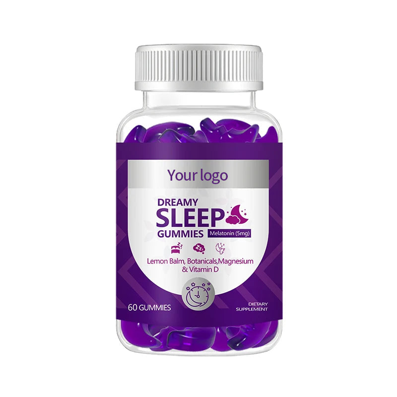 Gommes pour le sommeil végétaliennes sans sucre avec mélatonine 5 mg, magnésium et vitamine D