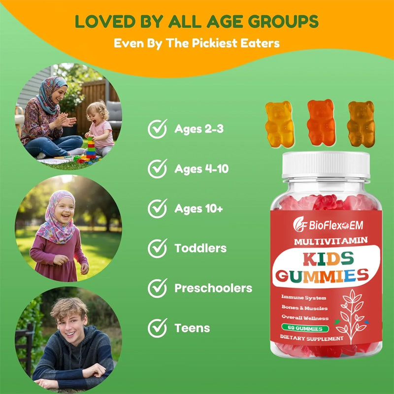 Gommes multivitaminées IDS avec D3, K2, B12, B6, A, C et zinc