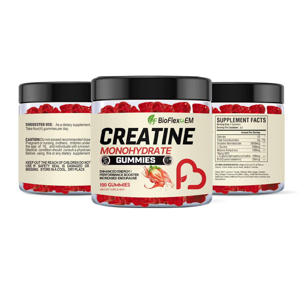 批发 OEM 贴牌风味肌酸一水合物软糖补充剂 肌肉生长训练前肌酸 3000mg 软糖