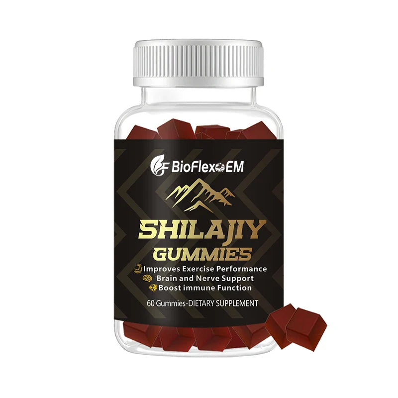 OEM Halal Vegan Himalayan Shilajit Gummies 500mg with Ashwagandha & Vitamins B + D