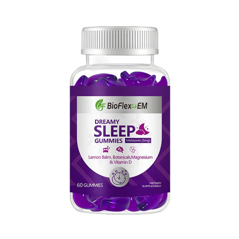 Gommes pour le sommeil végétaliennes sans sucre avec mélatonine 5 mg, magnésium et vitamine D