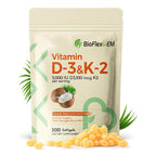 Custom Extra Strength D3 5000 IU + K2 MK-7 100mcg Softgels