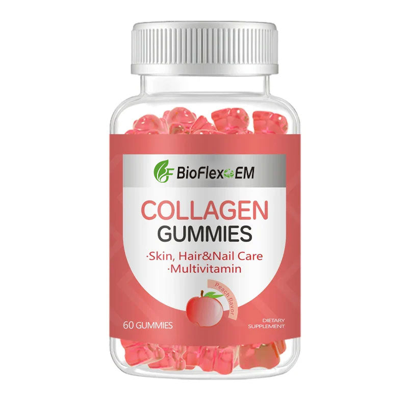 Gommes de collagène végétaliennes – Cheveux, peau et ongles avec biotine et vitamines C et E