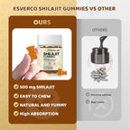 OEM Halal Vegan Shilajit Gummies de l'Himalaya 500 mg avec Ashwagandha et vitamines B + D