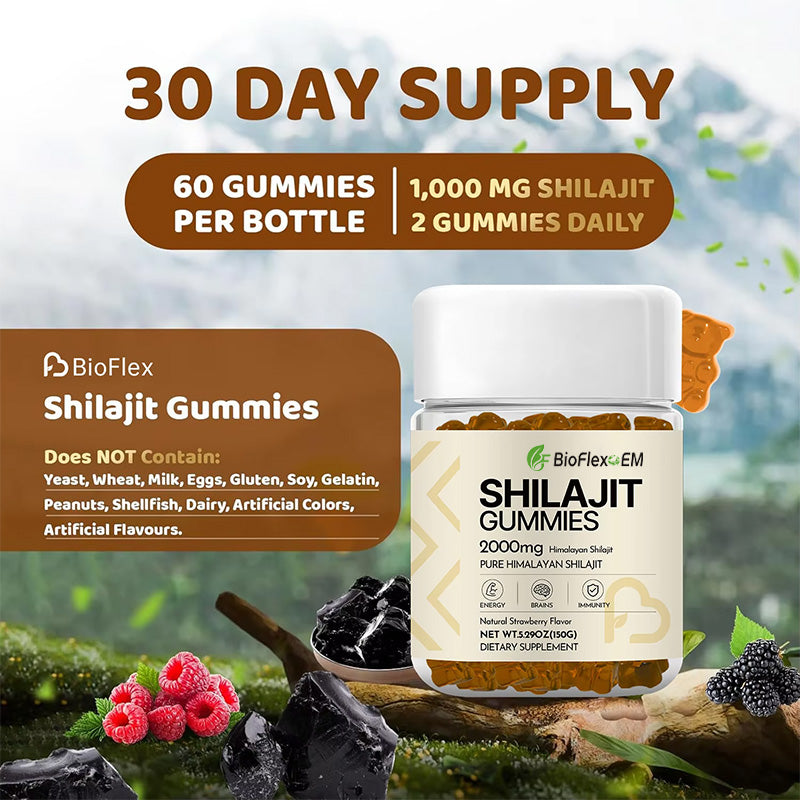 Organic Pure Himalayan Halal Shilajit Gummies for Men Women