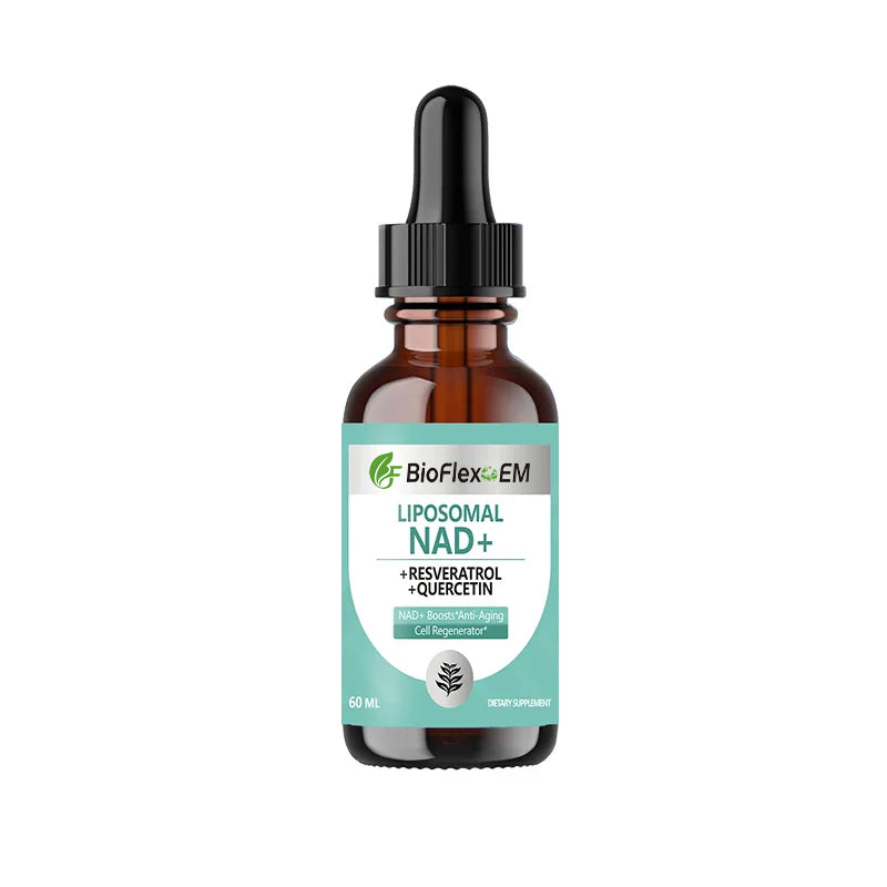 Gouttes liquides de NAD+ et de resvératrol – Soin 5 en 1 anti-âge et santé de la peau