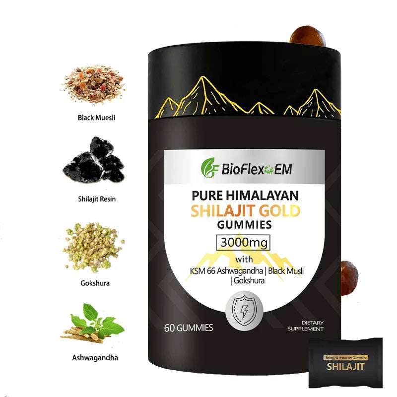 OEM Private Label Organic Pure Himalayan Shilajit Resin Supplement Gummies Gold