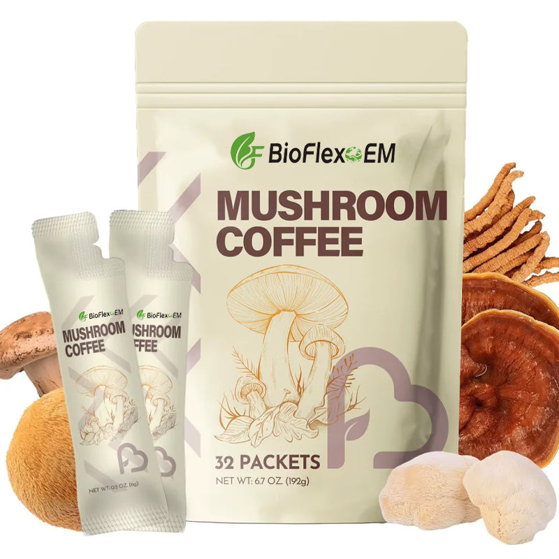 OEM Organic Sugar-Free Instant Mushroom Coffee Powder 32 Packets