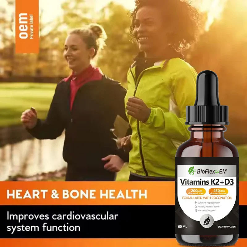 Vitamin D3 & K2 Liquid Drops 60ml – with Coconut Oil