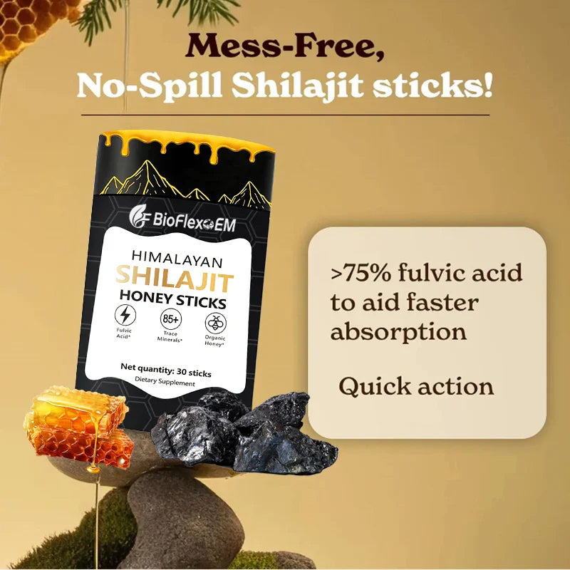 Bâtonnets de miel de shilajit de l'Himalaya (30 bâtonnets) - Vente en gros OEM/ODM