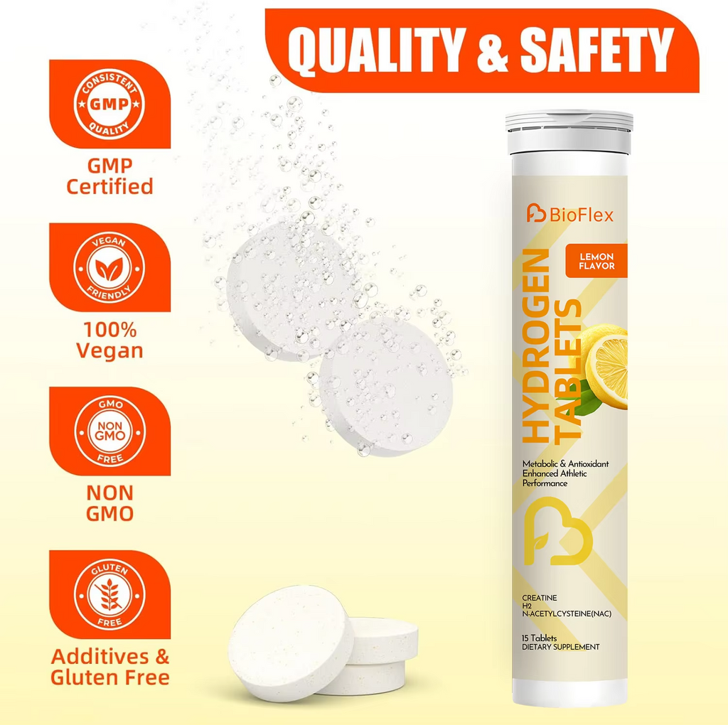 Comprimés effervescents à l'hydrogène citron H2 de marque privée (15 unités)
