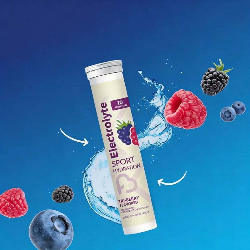 Private Label Sugar-Free Tri-Berry Electrolyte Drink Tablets | OEM