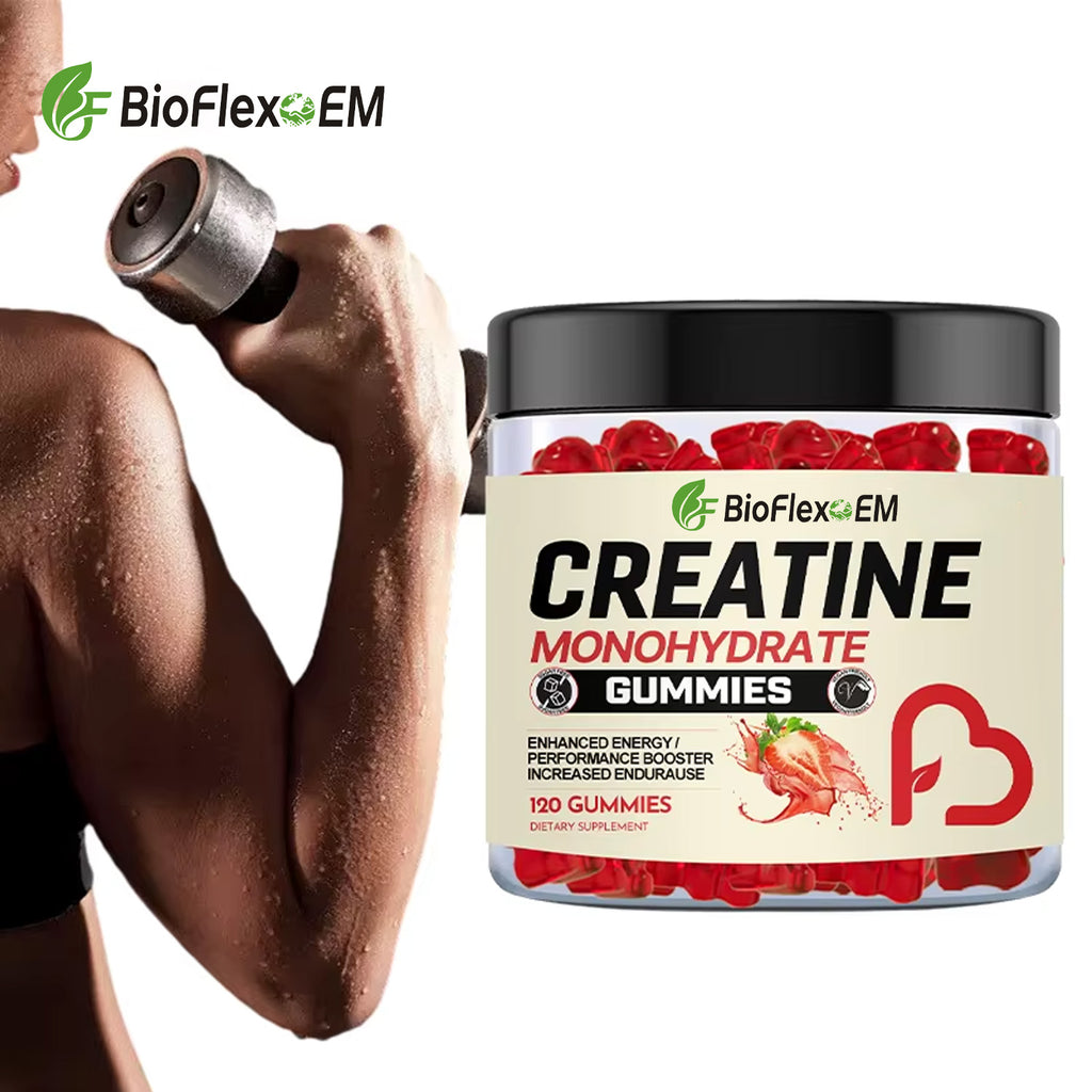 批发 OEM 贴牌风味肌酸一水合物软糖补充剂 肌肉生长训练前肌酸 3000mg 软糖