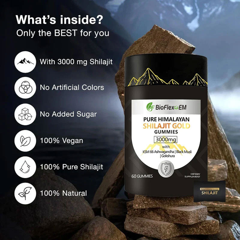 OEM Private Label Organic Pure Himalayan Shilajit Resin Supplement Gummies Gold