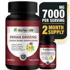 Gélules de ginseng, ginkgo et ashwagandha biologiques 7500 mg, en gros (OEM)