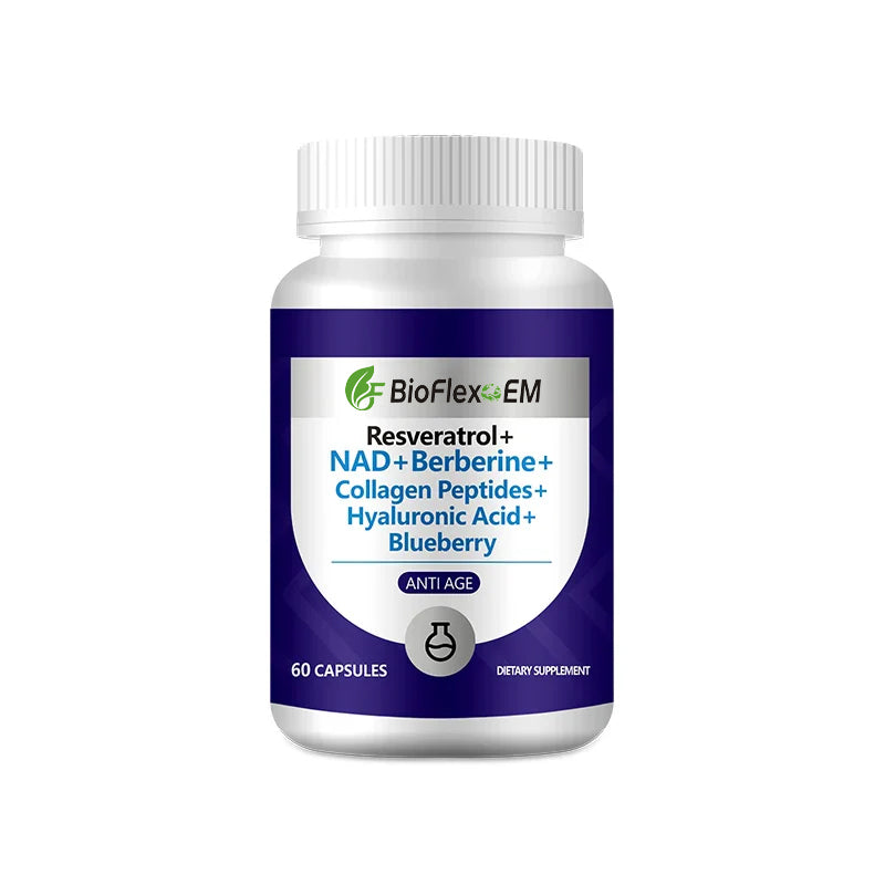 Gélules de nicotinamide riboside 1200 mg + resvératrol NAD+ (OEM)