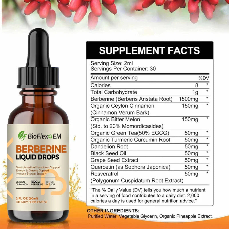 10-in-1 Organic Cinnamon & Berberine Liquid Drops – with Bitter Melon