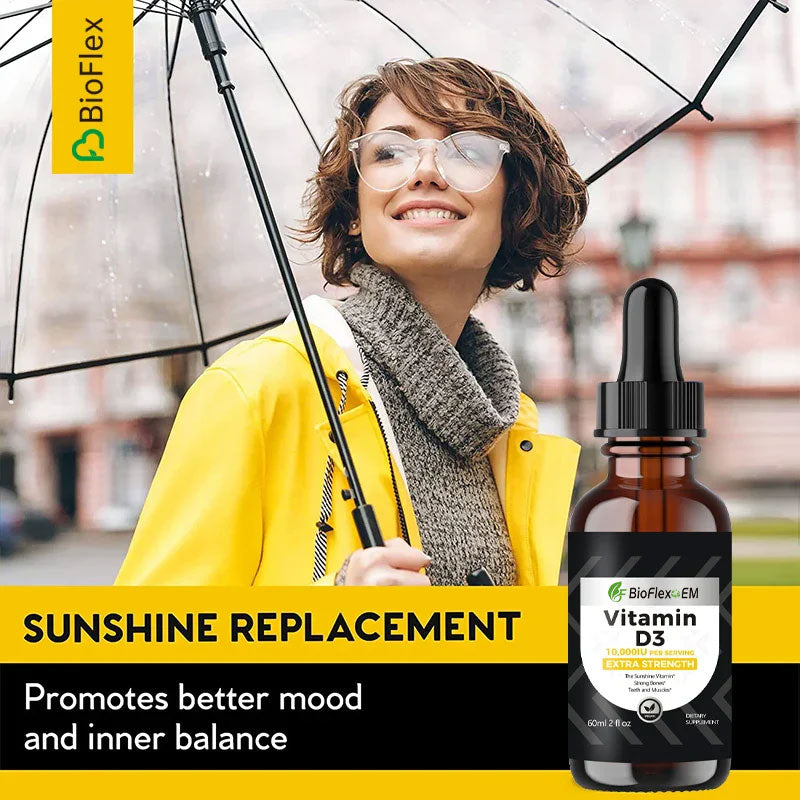 Vitamine D3 10 000 UI en gouttes liquides, marque privée, halal et végétalienne, 60 ml