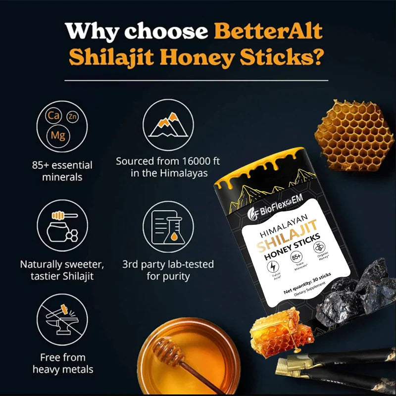 Bâtonnets de miel de shilajit de l'Himalaya (30 bâtonnets) - Vente en gros OEM/ODM