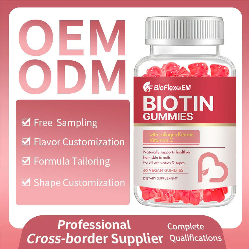 Gommes à la biotine et au collagène – Croissance des cheveux, éclaircissement de la peau et des ongles