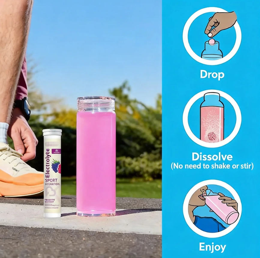 Private Label Sugar-Free Tri-Berry Electrolyte Drink Tablets | OEM