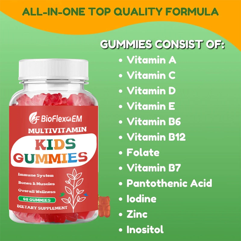 Gommes multivitaminées IDS avec D3, K2, B12, B6, A, C et zinc