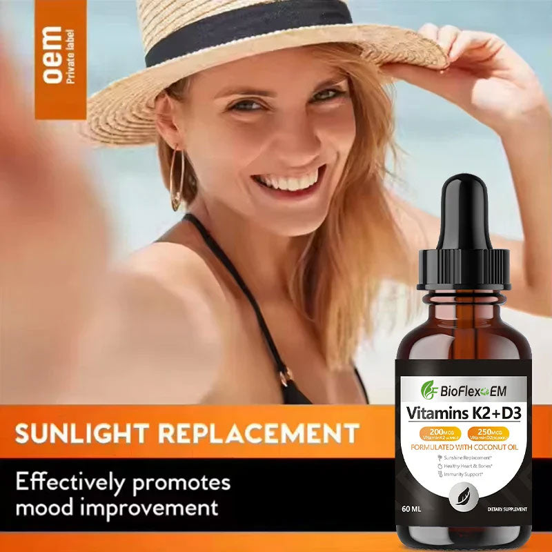 Vitamin D3 & K2 Liquid Drops 60ml – with Coconut Oil