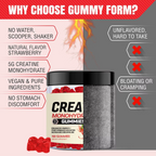 批发 OEM 贴牌风味肌酸一水合物软糖补充剂 肌肉生长训练前肌酸 3000mg 软糖