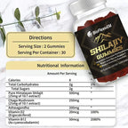 OEM Halal Vegan Himalayan Shilajit Gummies 500mg with Ashwagandha & Vitamins B + D