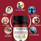 Gélules de ginseng, ginkgo et ashwagandha biologiques 7500 mg, en gros (OEM)