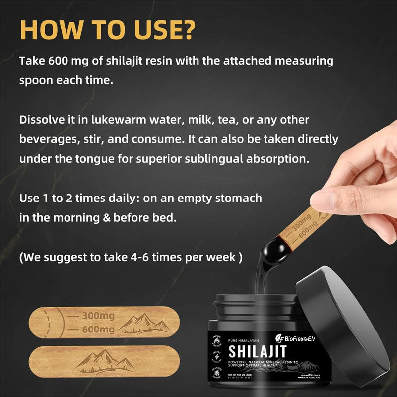 Supplément de résine Shilajit de l'Himalaya biologique OEM