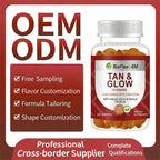 批发定制Logo自晒黑天然日常β-胡萝卜素美黑软糖，小熊造型，60粒装，女士美黑软糖，打造亮泽肌肤