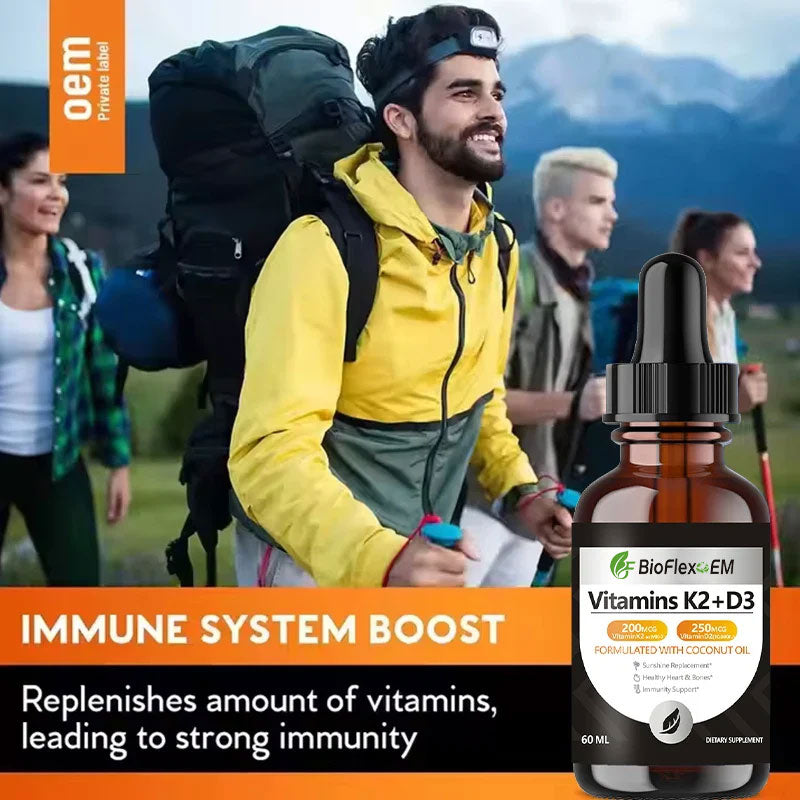 Vitamine D3 K2 en gouttes, marque privée OEM, 60 ml