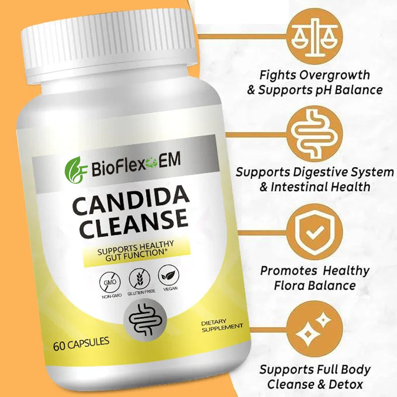 Gut & Digestive Cleanse Capsules – Natural Herb Detox & Candida Support