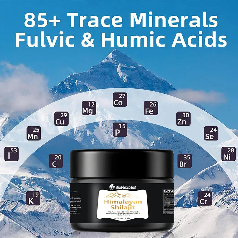 Résine d'or de Shilajit de l'Himalaya 30 g – Extrait de racine d'Ashwagandha