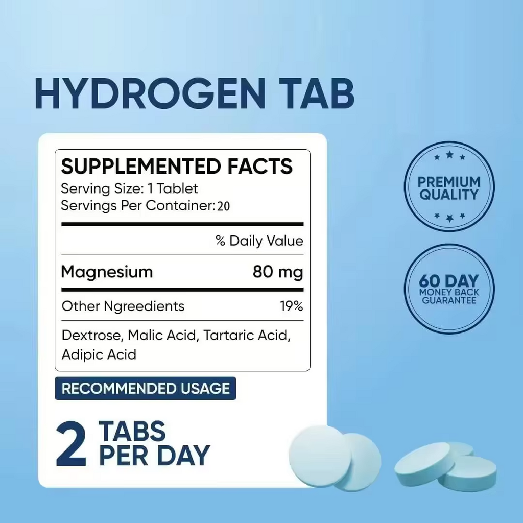 Comprimés effervescents d'hydrogène H2 à dissolution rapide OEM