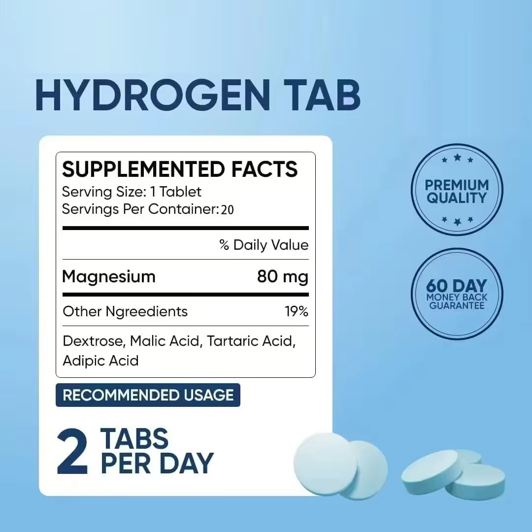 Comprimés effervescents d'hydrogène H2 à dissolution rapide OEM