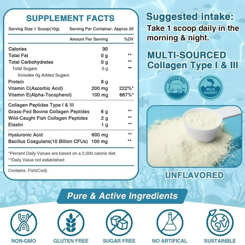 Private Label Multi Collagen Peptides Powder 