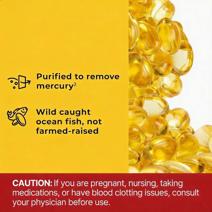 Private Label Omega-3 Fish Oil Softgel Capsules 1200mg for Heart Health